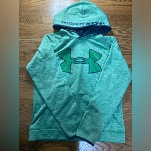 youth boys under armour sweatshirt / green pattern / comfy with pockets